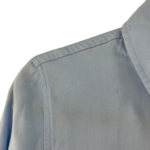 The Shirt Rochelle Behrens Snap Button Front Tiered Shirt Dress Blue Small AS IS - Picture 4 of 8